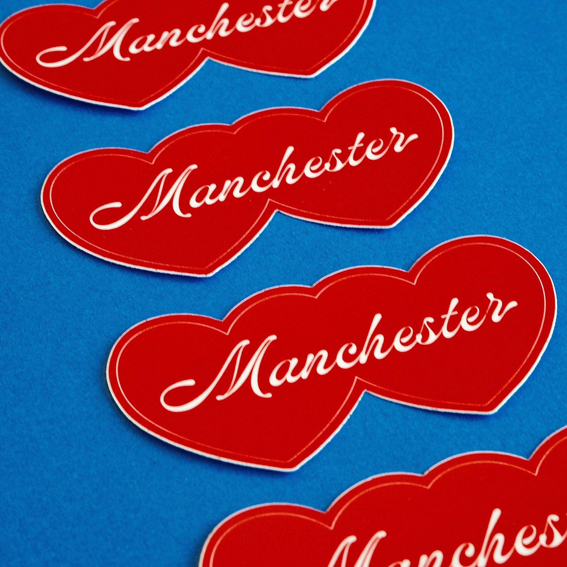 MANCHESTER HEARTS WATERPROOF VINYL STICKER