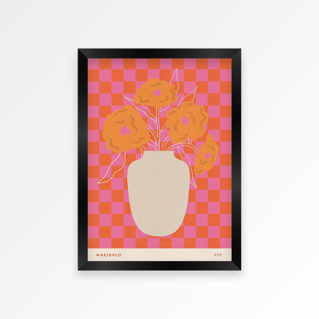 Marigold October Birth Flower Print
