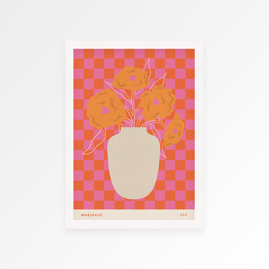 Marigold October Birth Flower Print