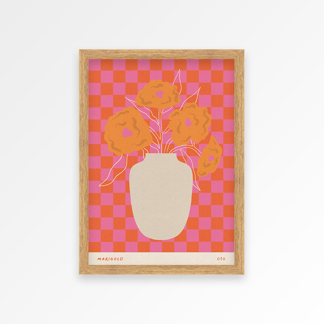 Marigold October Birth Flower Print