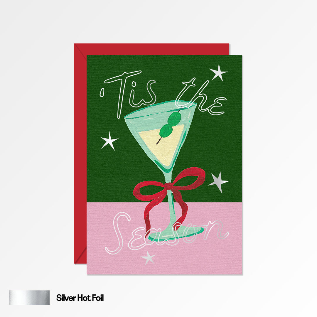 Tis The Season Martini Christmas Card
