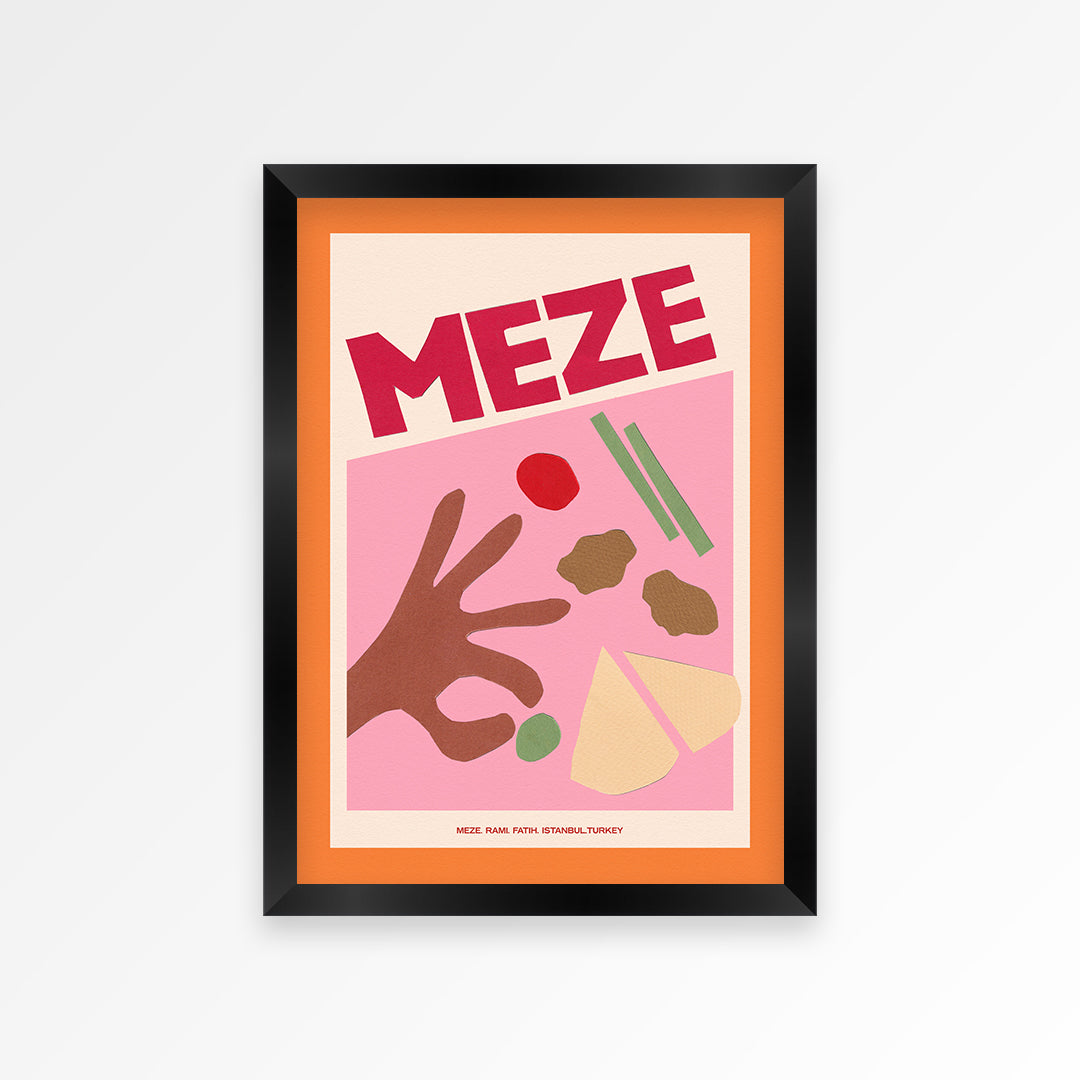 Meze Hand Collaged Print