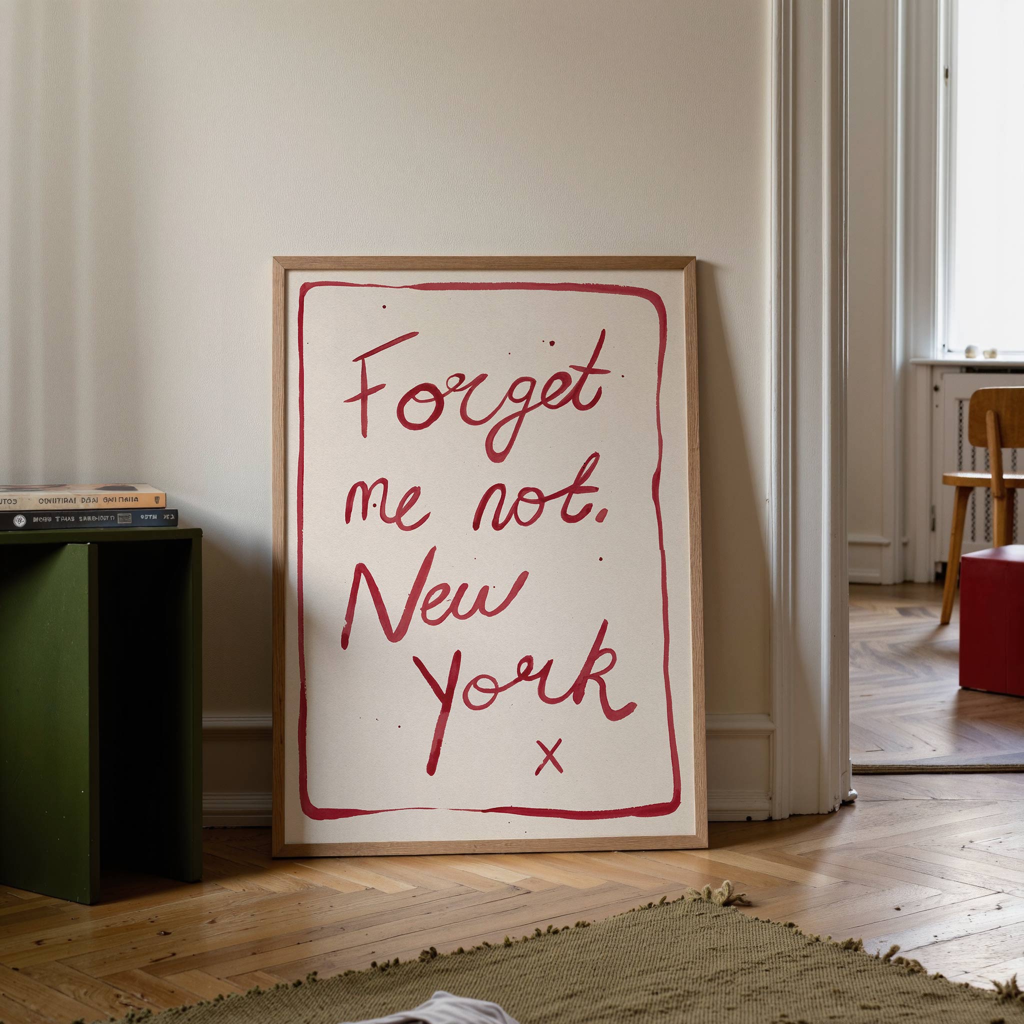 Forget Me Not New York Hand Painted Art Print