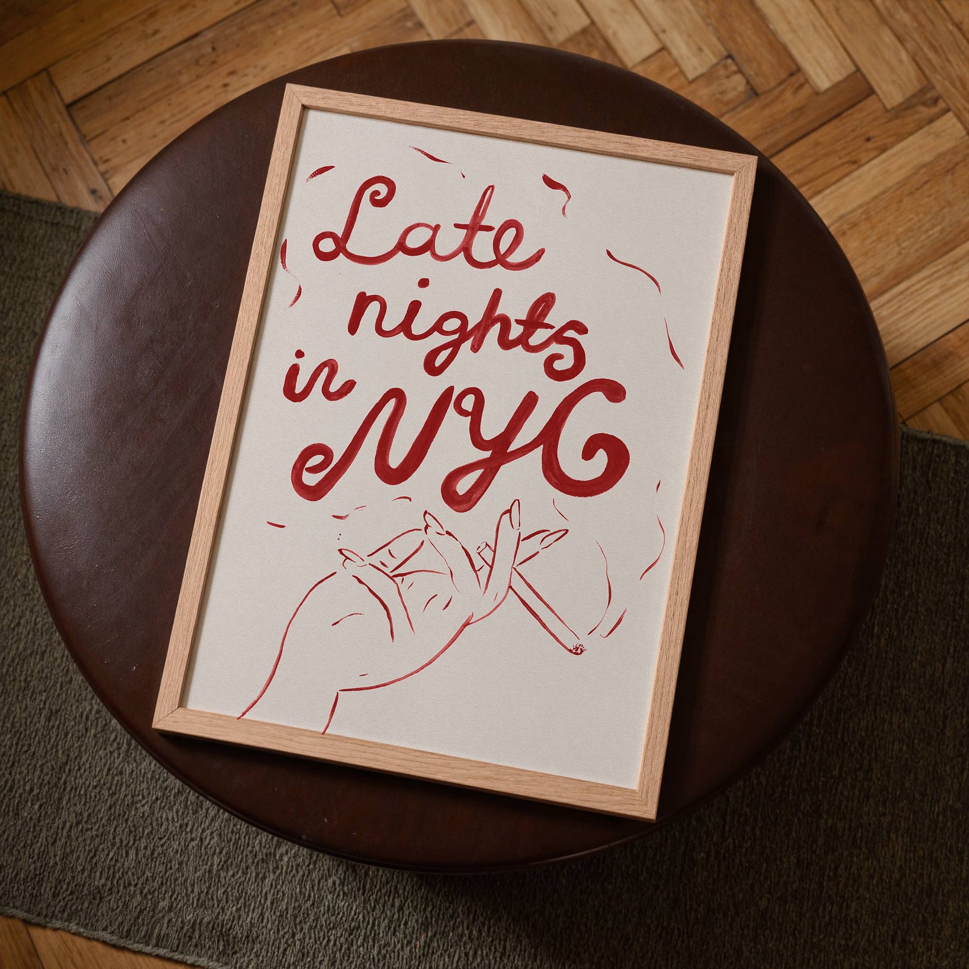 Late Nights in New York Hand Painted Art Print