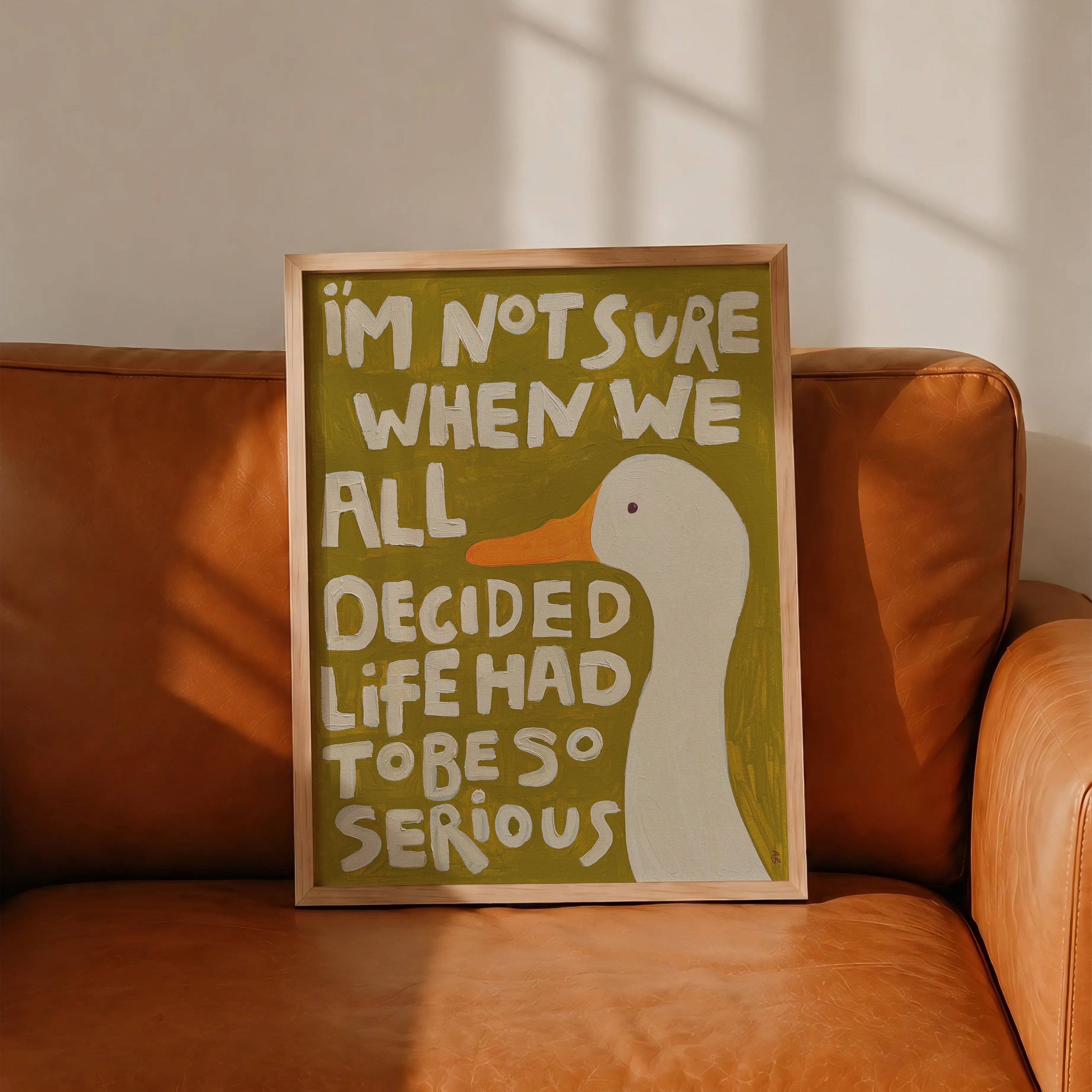 Silly Goose Hand Painted Print