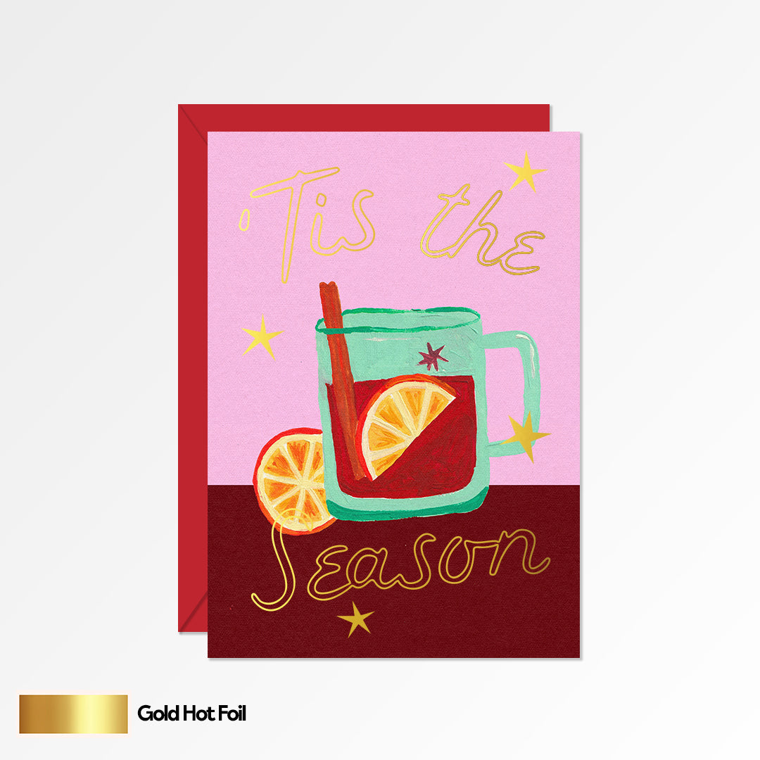 Tis The Season Mulled Wine Christmas Card