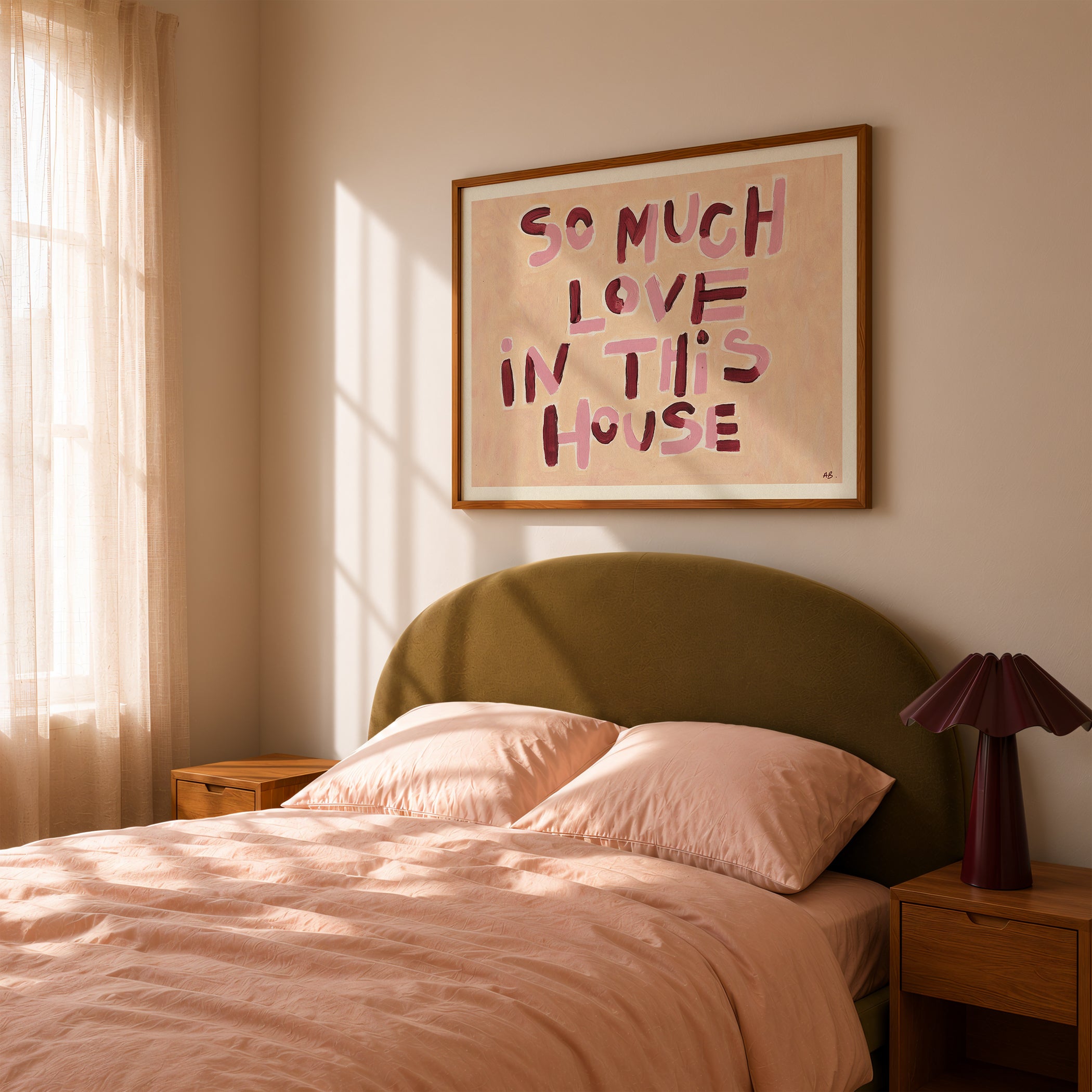 So Much Love Quote Hand Painted Print