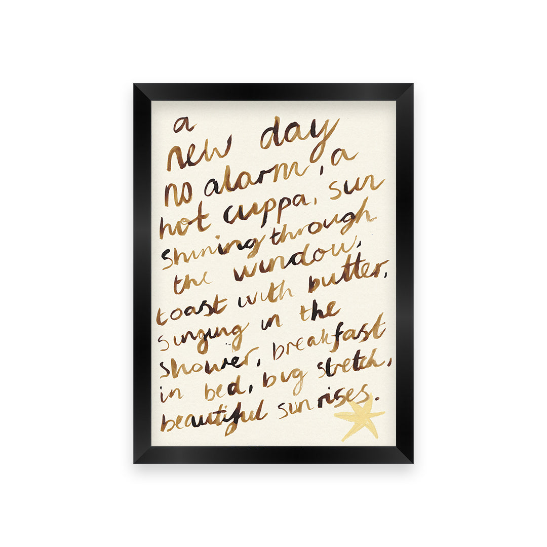 Mornings Quote Bedroom Hand Painted Print