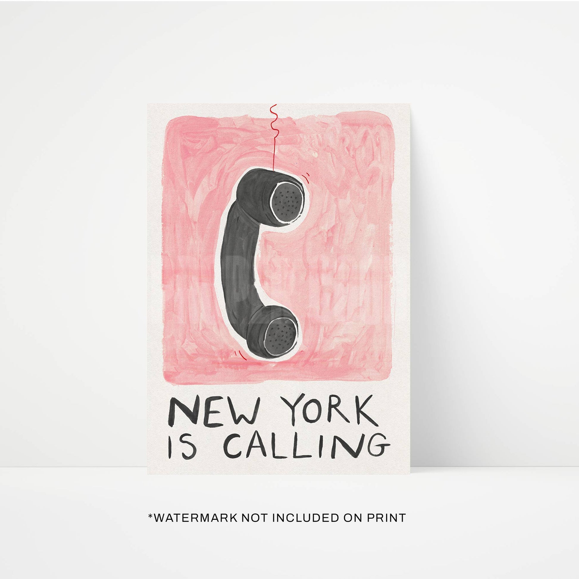 New York Is Calling Hand Painted Art Print