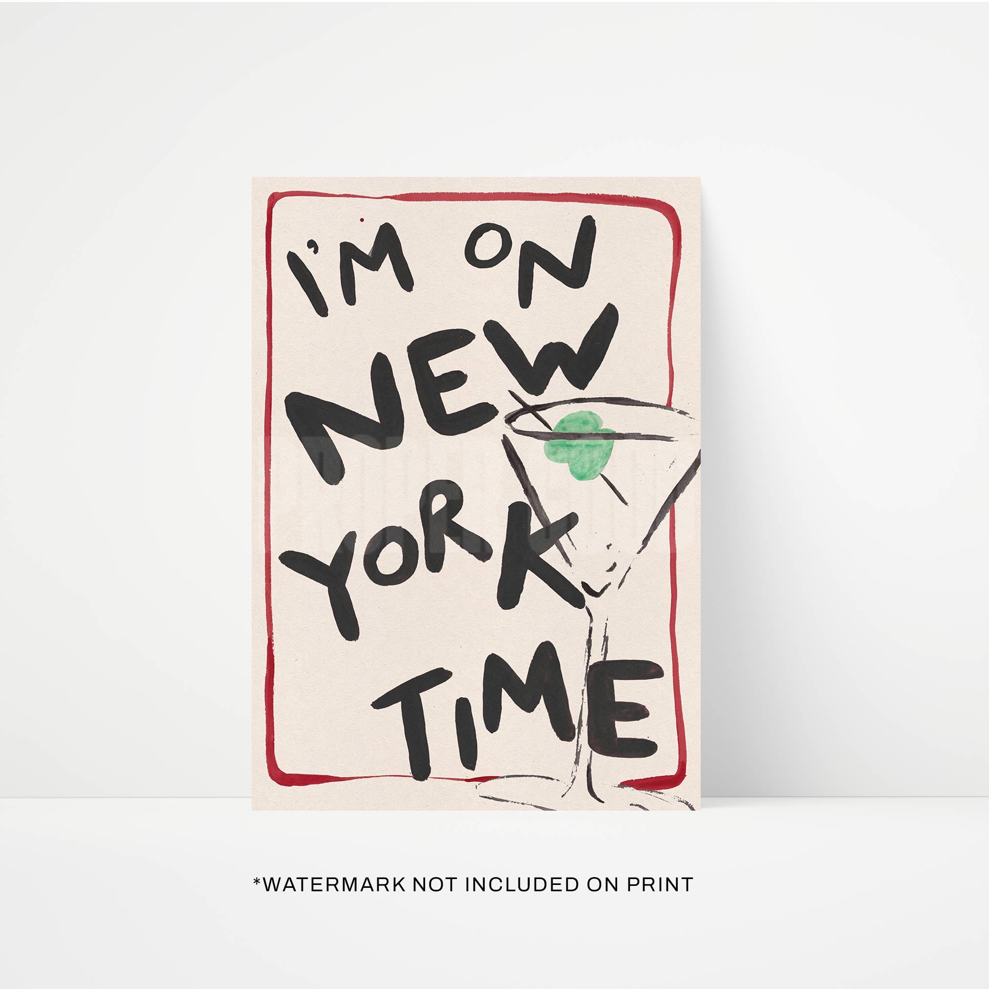 New York Time Hand Painted Art Print