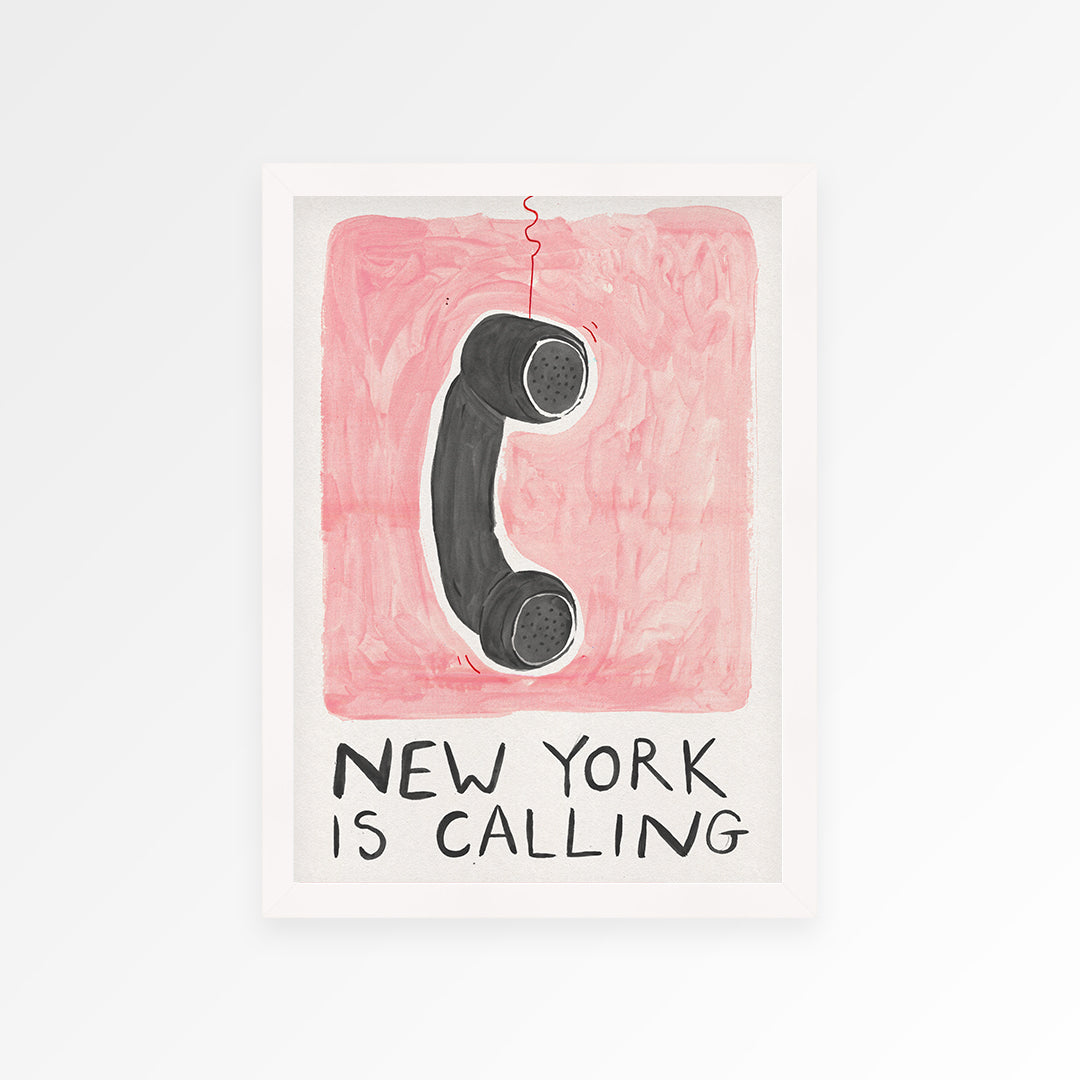 New York Is Calling Hand Painted Art Print