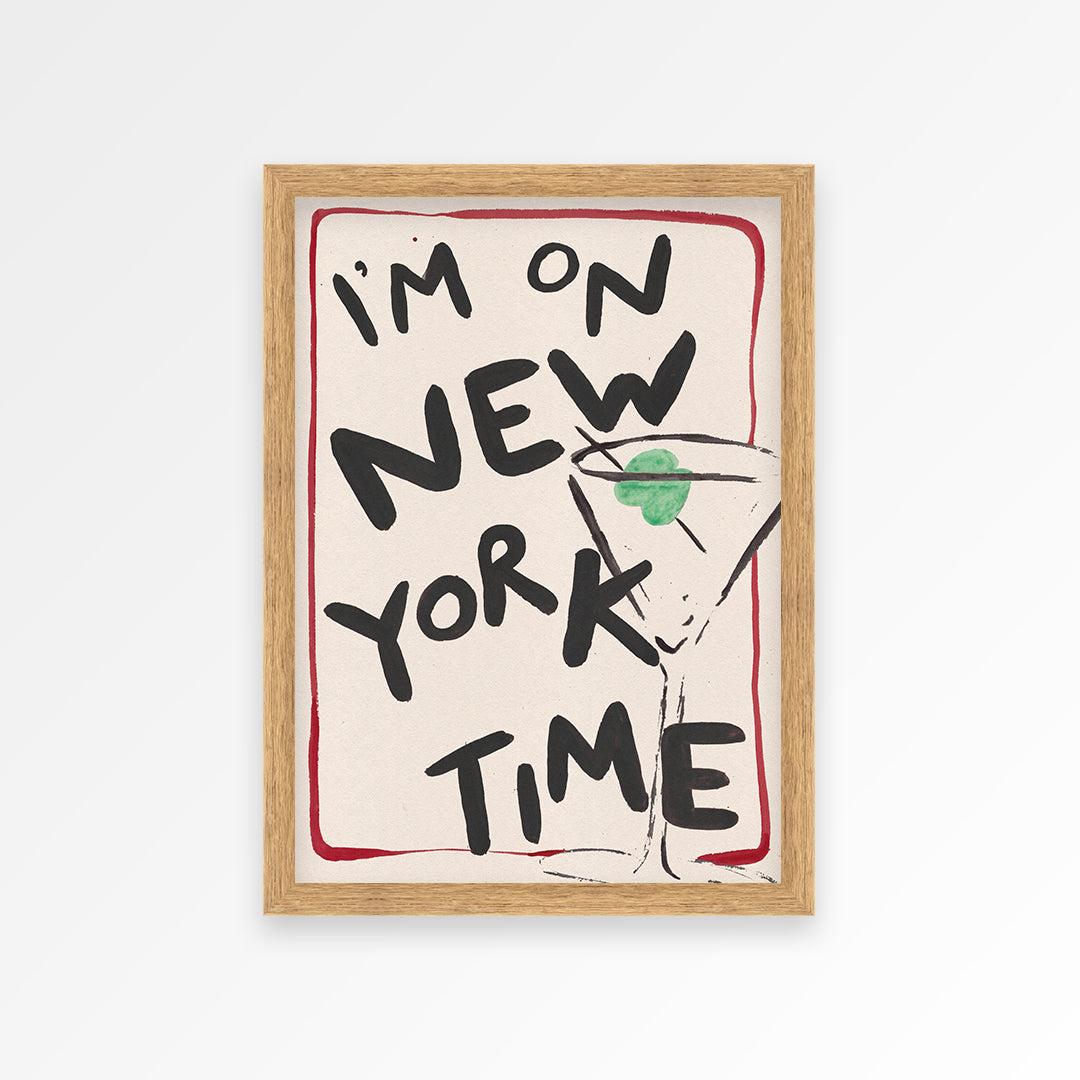 New York Time Hand Painted Art Print