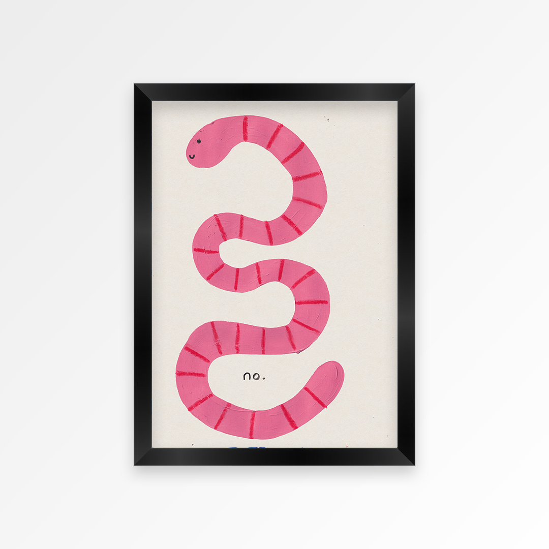 Pillow Talk Worm Duo Hand Painted Art Prints [Set of 2]