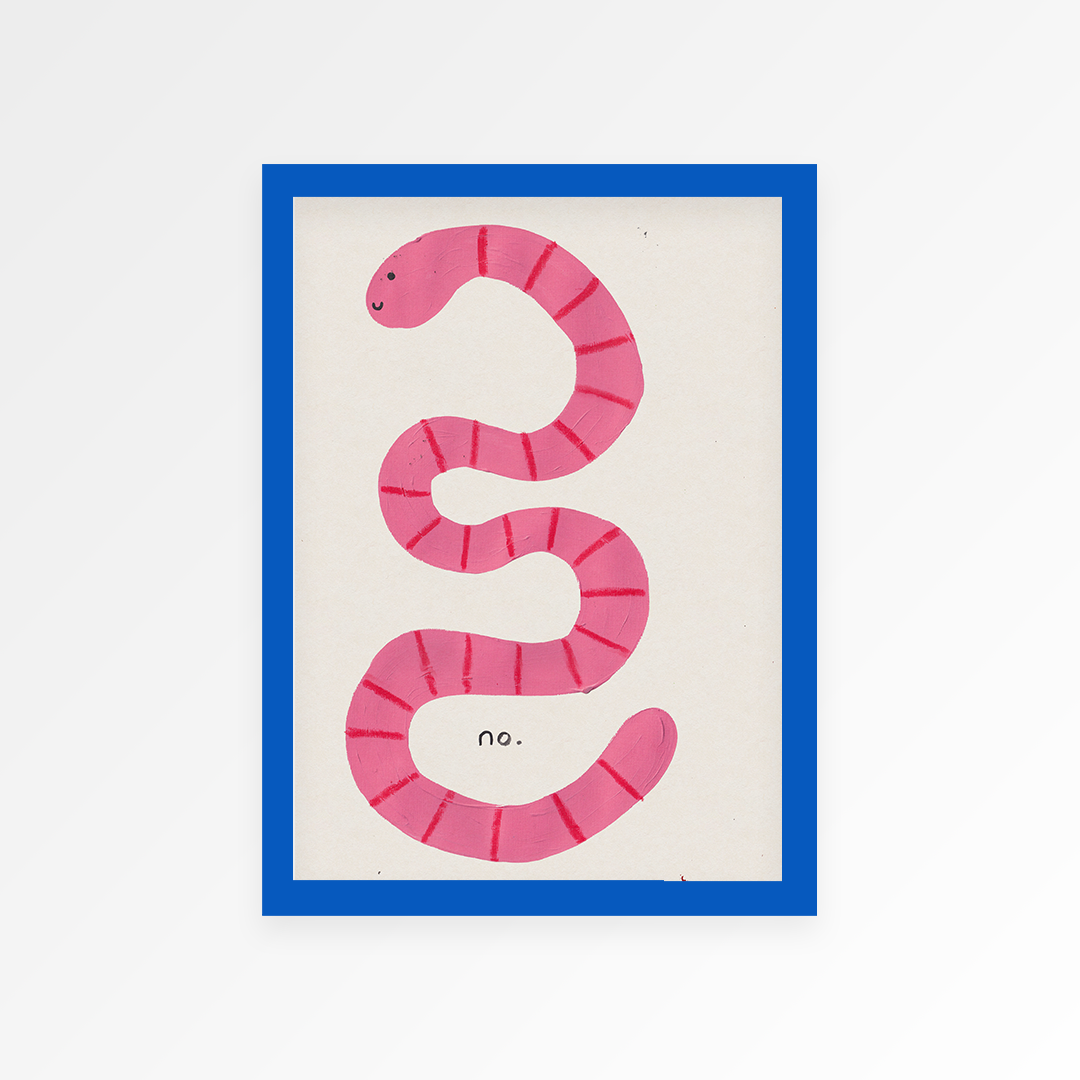 Pillow Talk Worm Duo Hand Painted Art Prints [Set of 2]