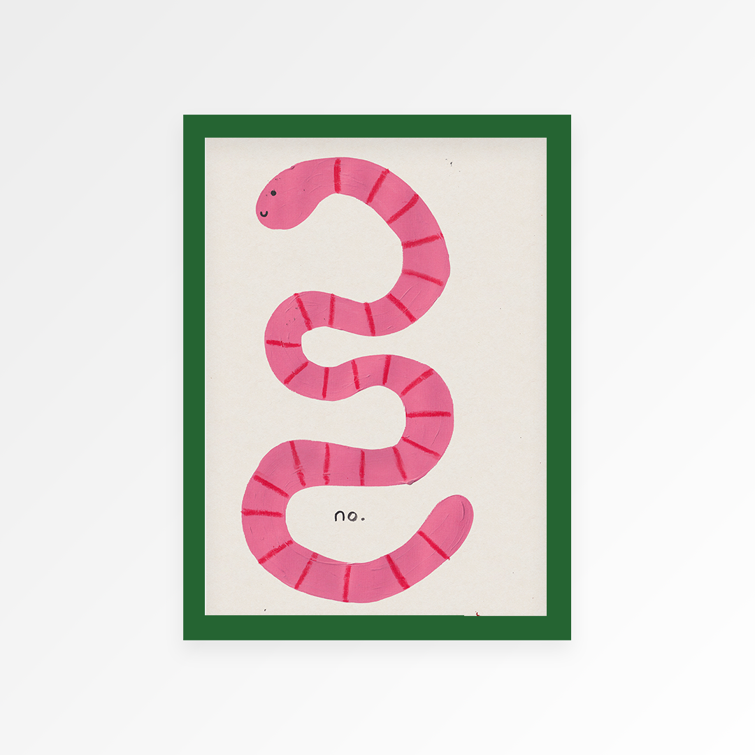 Pillow Talk Worm Duo Hand Painted Art Prints [Set of 2]
