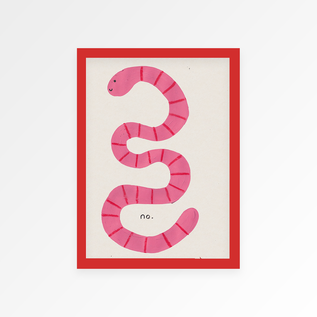 Pillow Talk Worm Duo Hand Painted Art Prints [Set of 2]