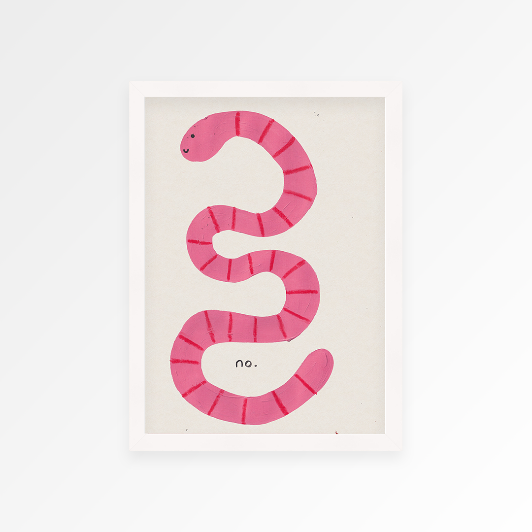 Pillow Talk Worm Duo Hand Painted Art Prints [Set of 2]