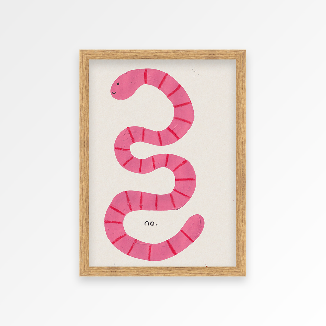 Pillow Talk Worm Duo Hand Painted Art Prints [Set of 2]