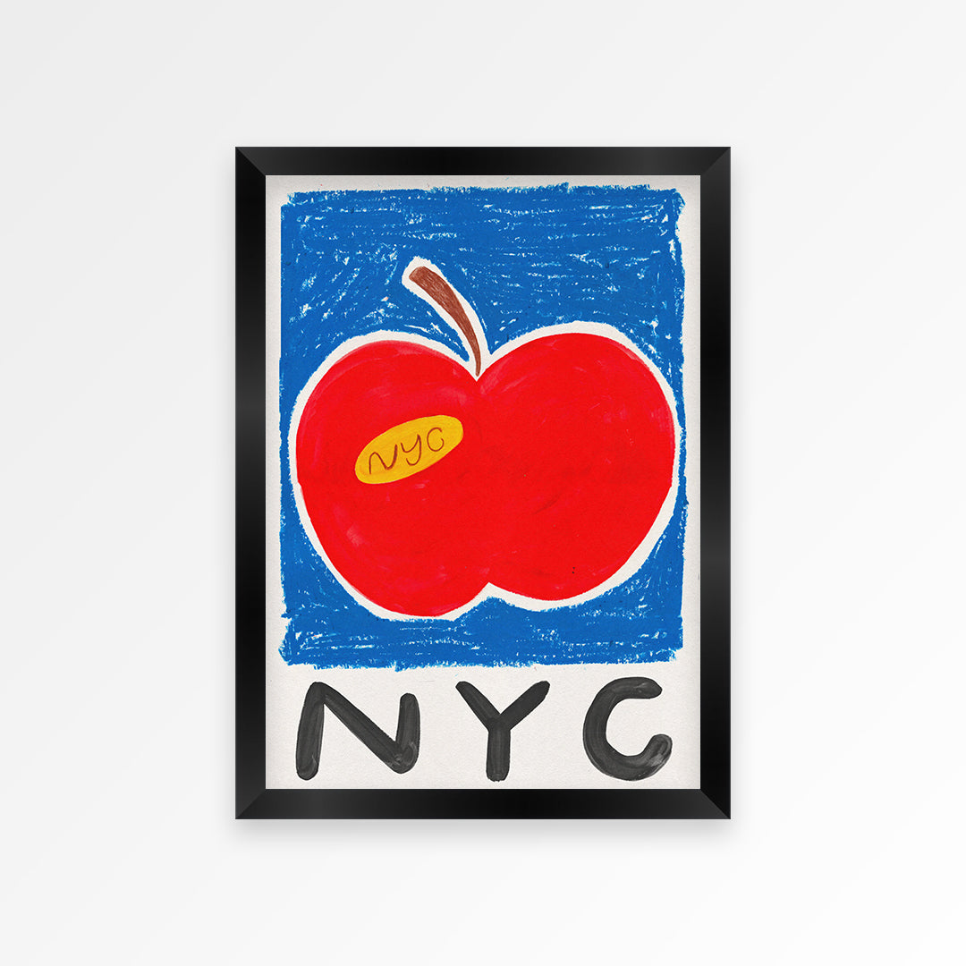 New York Is Apple Hand Painted Art Print