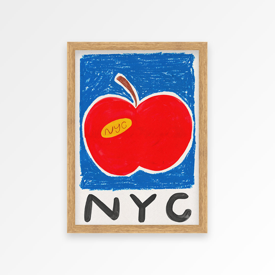 New York Is Apple Hand Painted Art Print