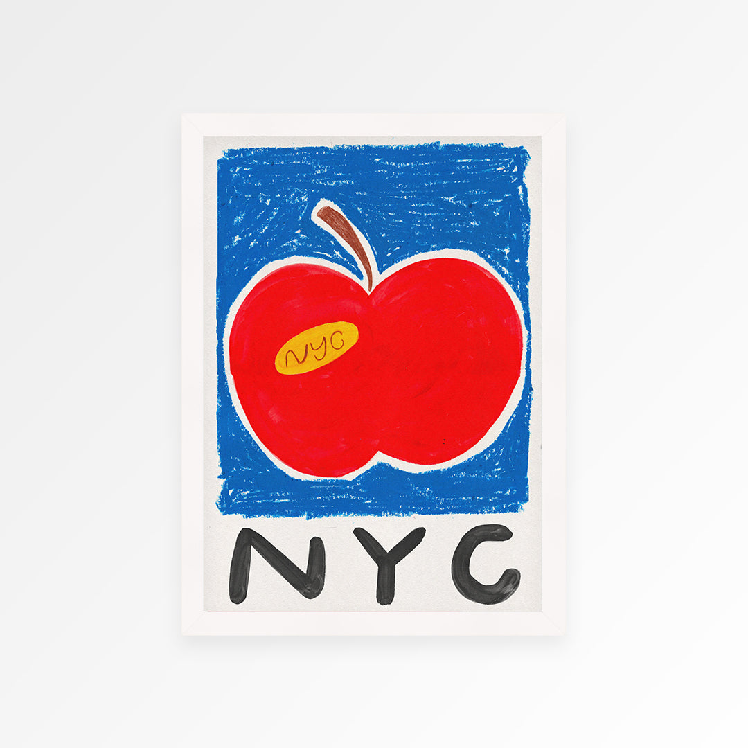 New York Is Apple Hand Painted Art Print