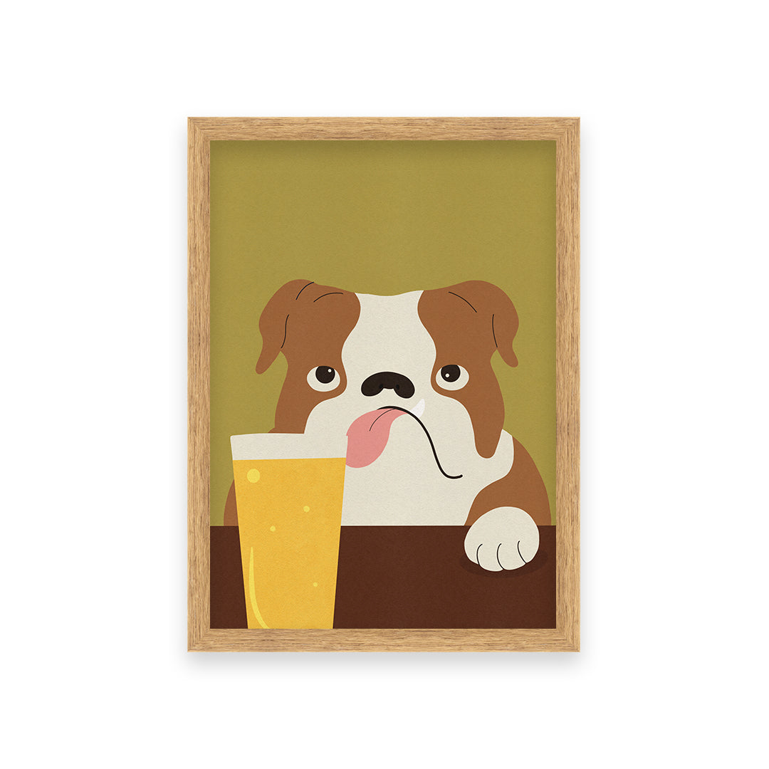 Bulldog Pint Art Print