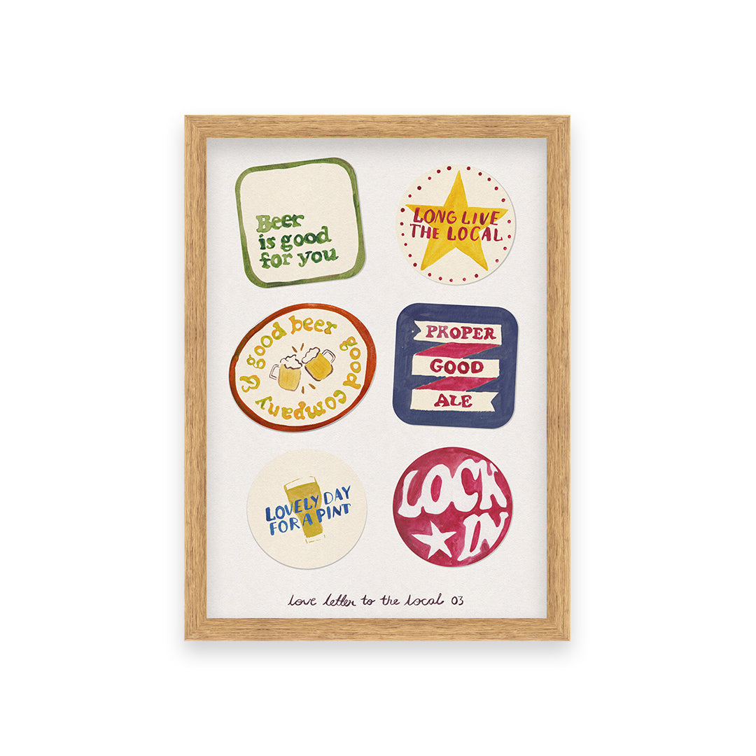 Beer Mats Pub Art Print