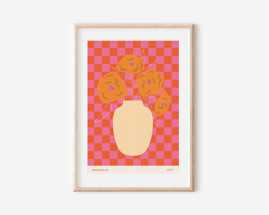 A3 SAMPLE | Marigold October Birth Flower Print