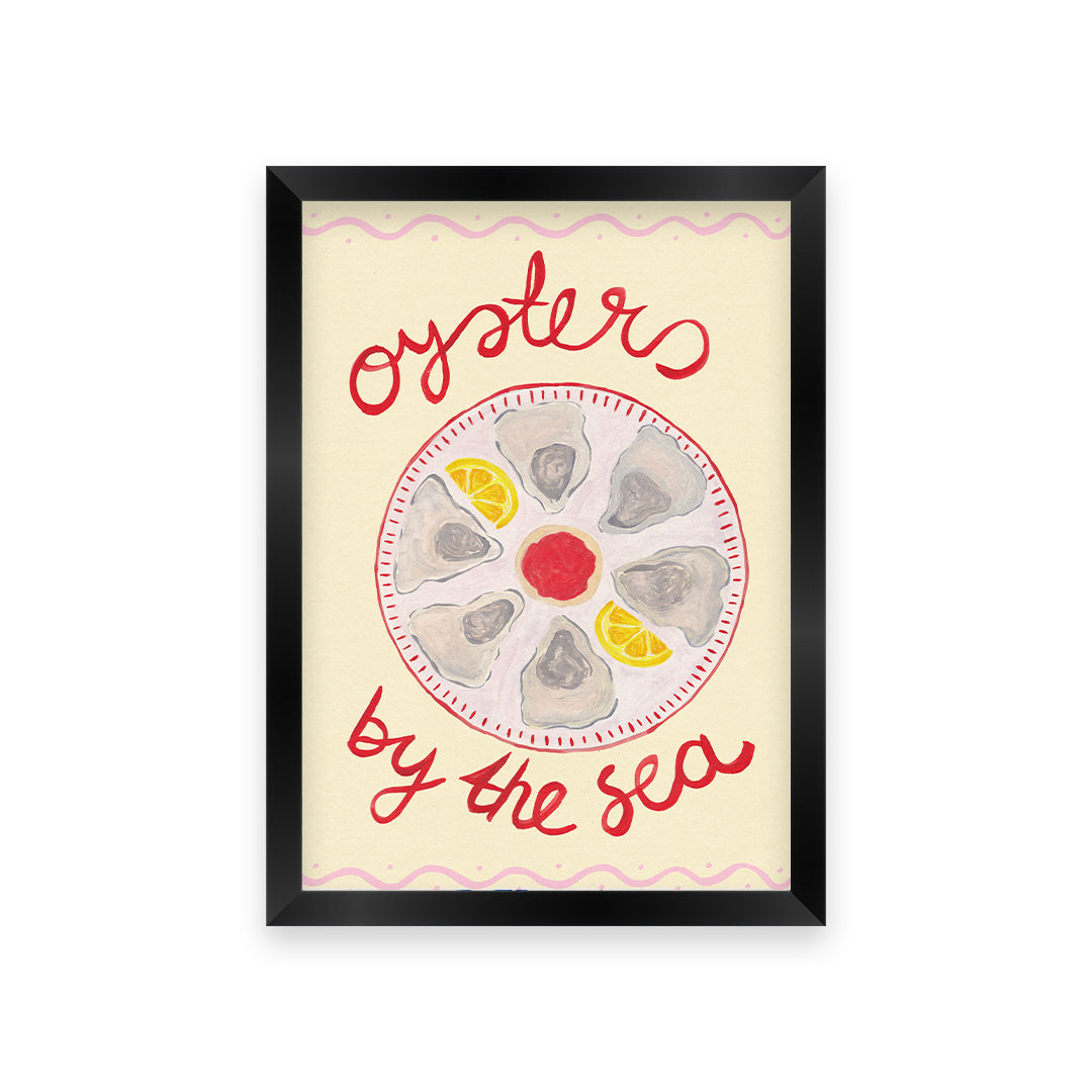 Oysters By The Sea Hand Painted Print