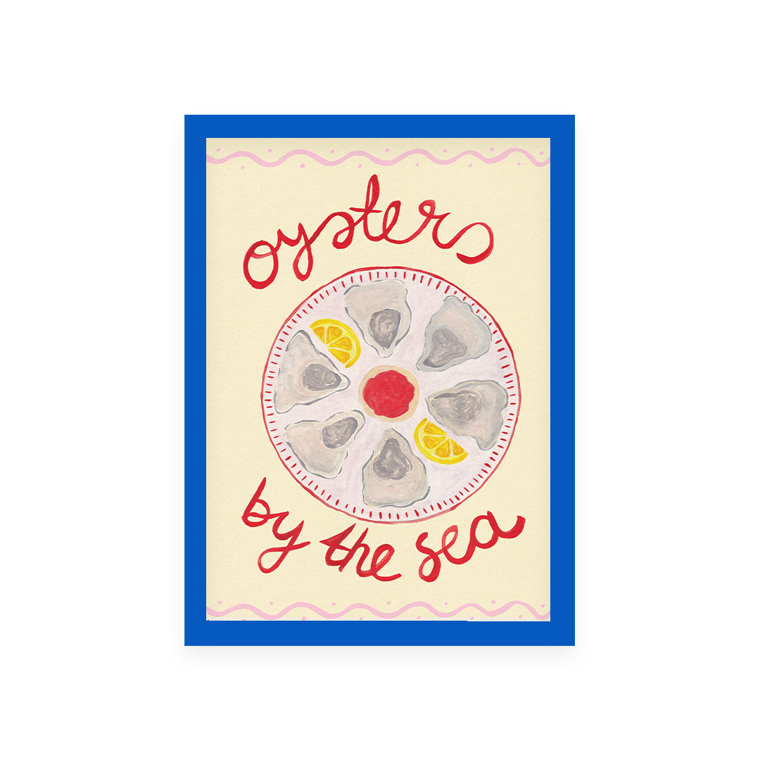 Oysters By The Sea Hand Painted Print