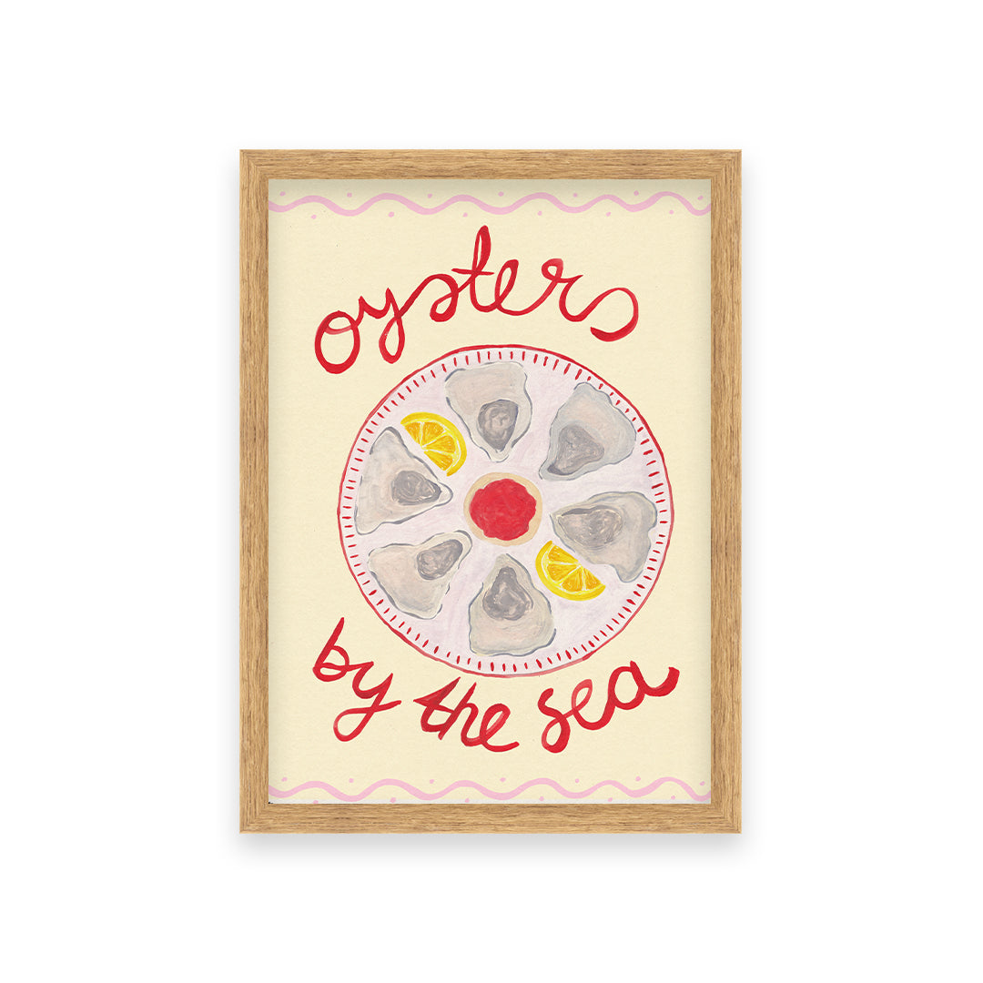 Oysters By The Sea Hand Painted Print