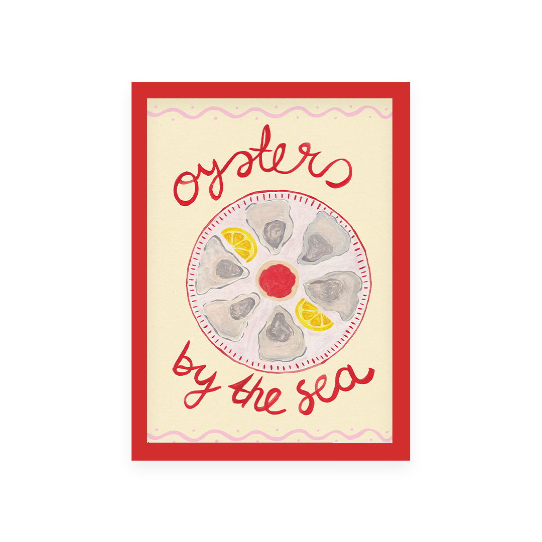 Oysters By The Sea Hand Painted Print