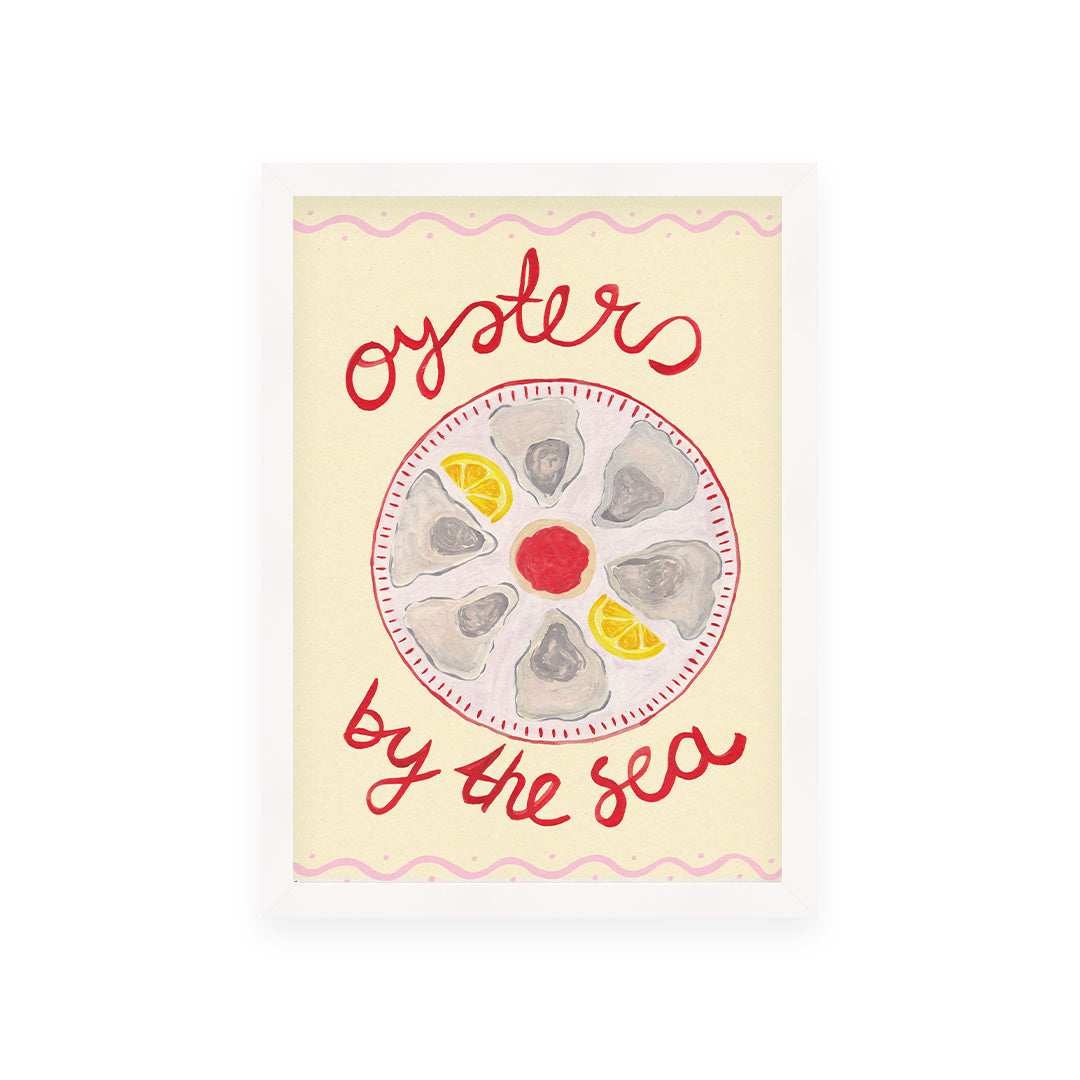 Oysters By The Sea Hand Painted Print