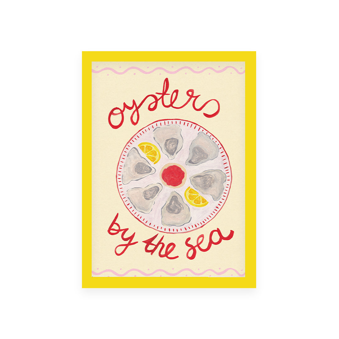 Oysters By The Sea Hand Painted Print