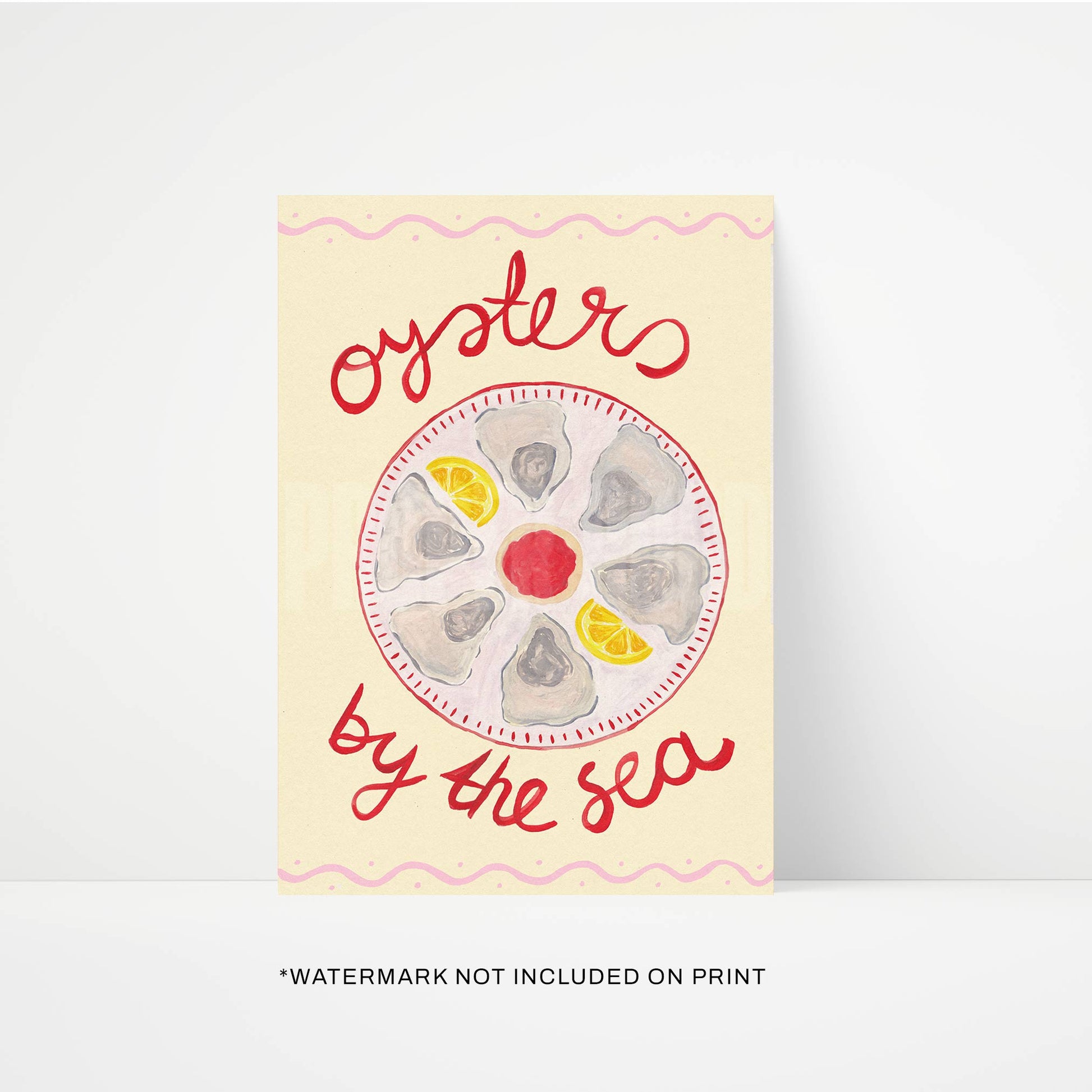 Oysters By The Sea Hand Painted Print