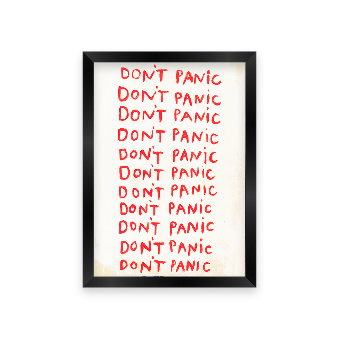 Don't Panic Quote Hand Painted Print