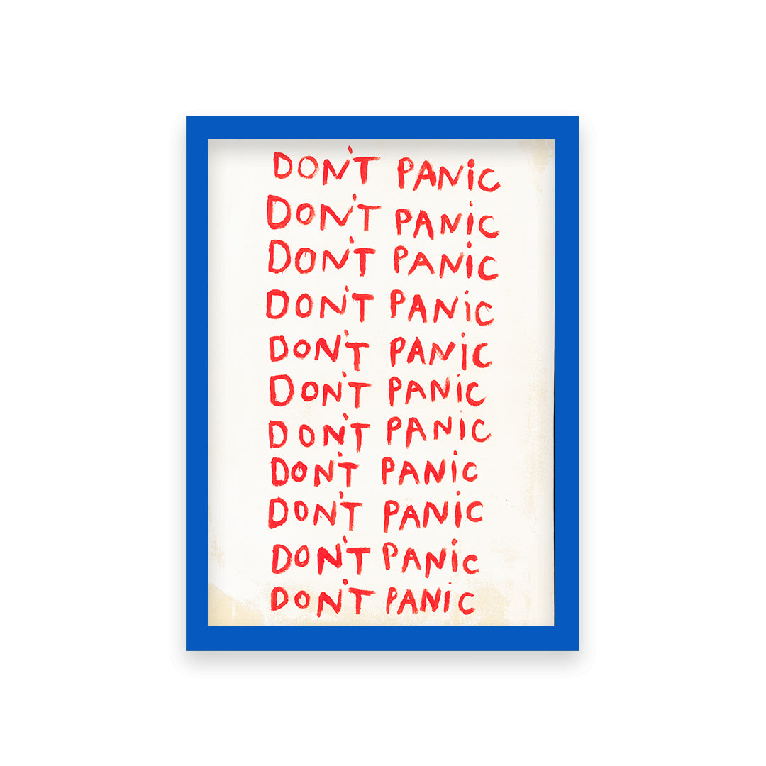 Don't Panic Quote Hand Painted Print