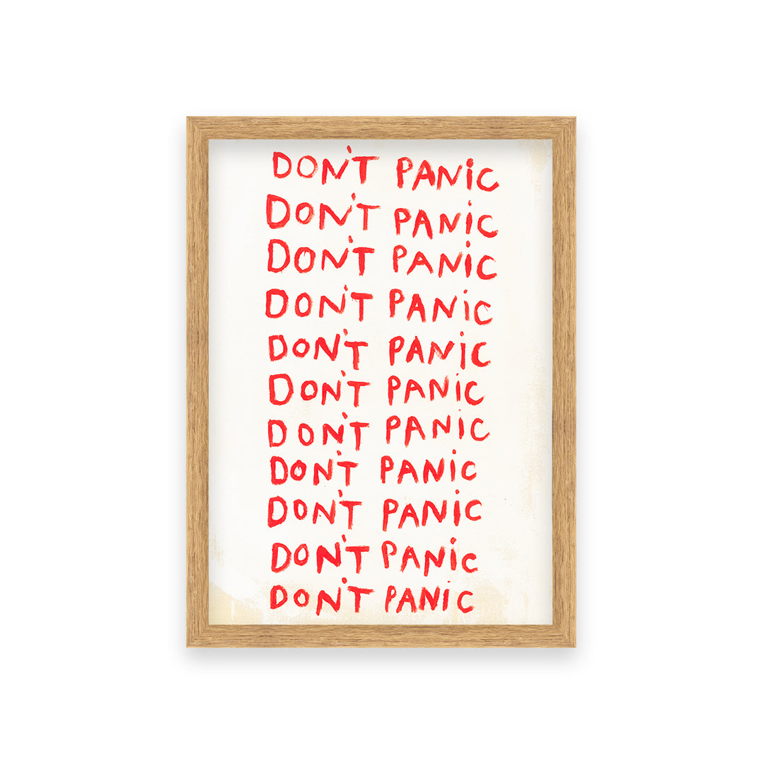 Don't Panic Quote Hand Painted Print