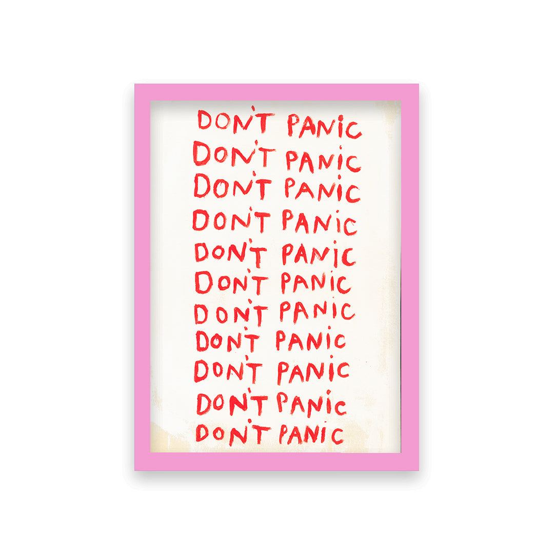 Don't Panic Quote Hand Painted Print