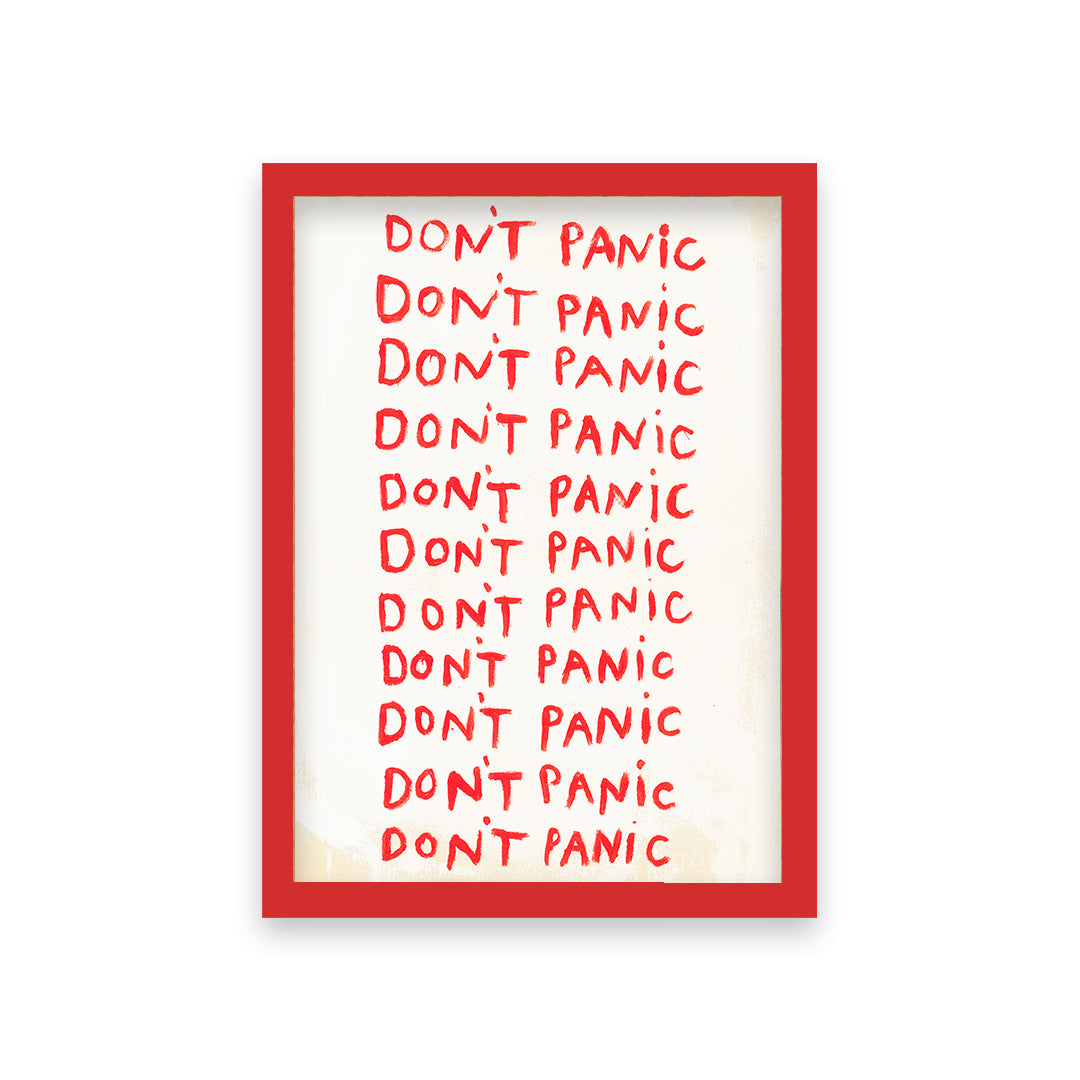 Don't Panic Quote Hand Painted Print