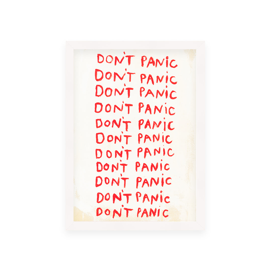 Don't Panic Quote Hand Painted Print