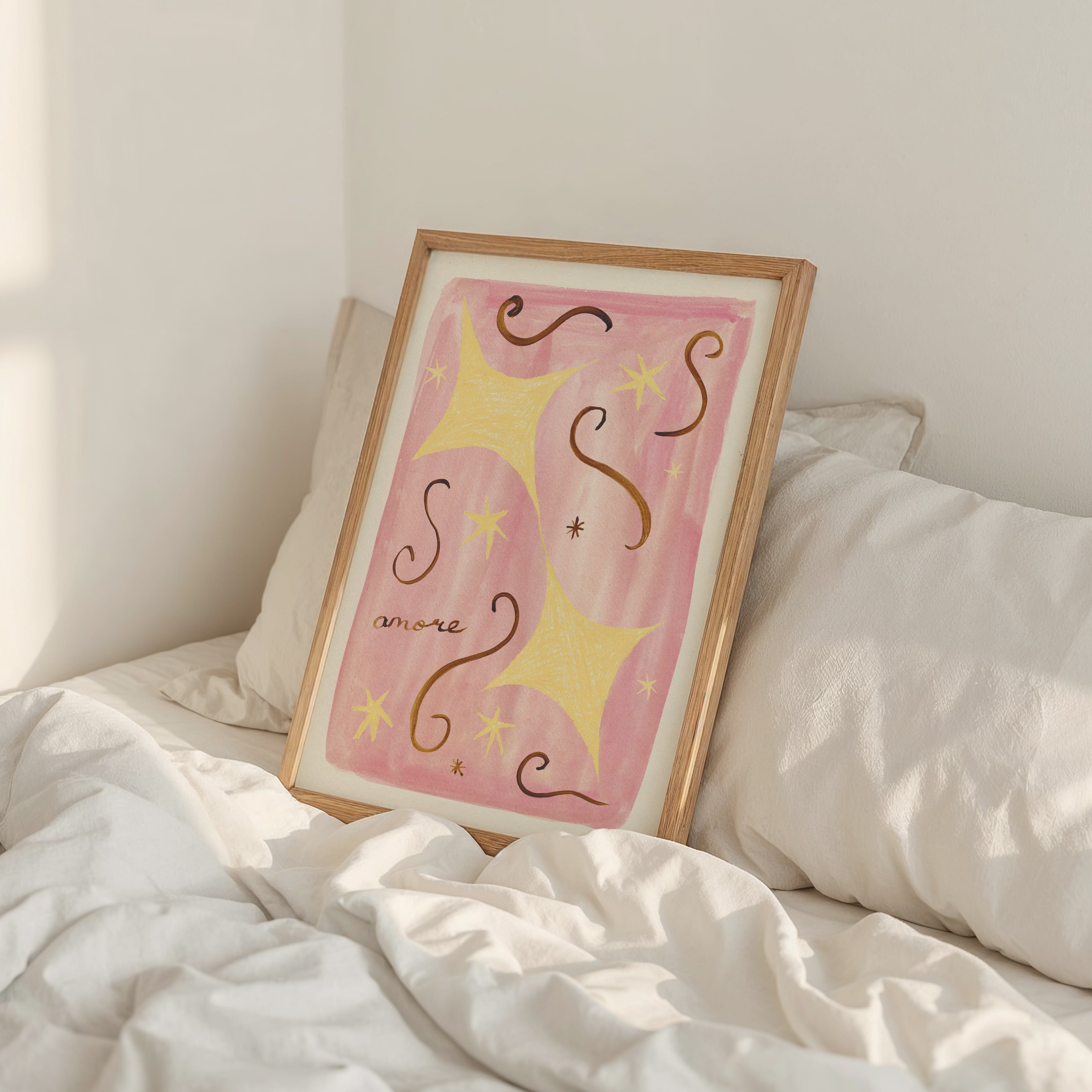 Amore Bedroom Handpainted Print