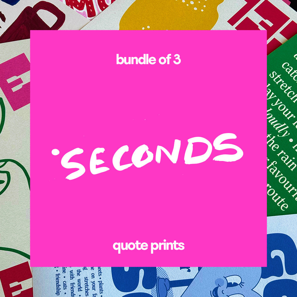 3 MYSTERY QUOTE PRINTS | SECONDS