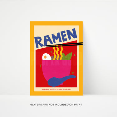 Ramen Hand Collaged Print