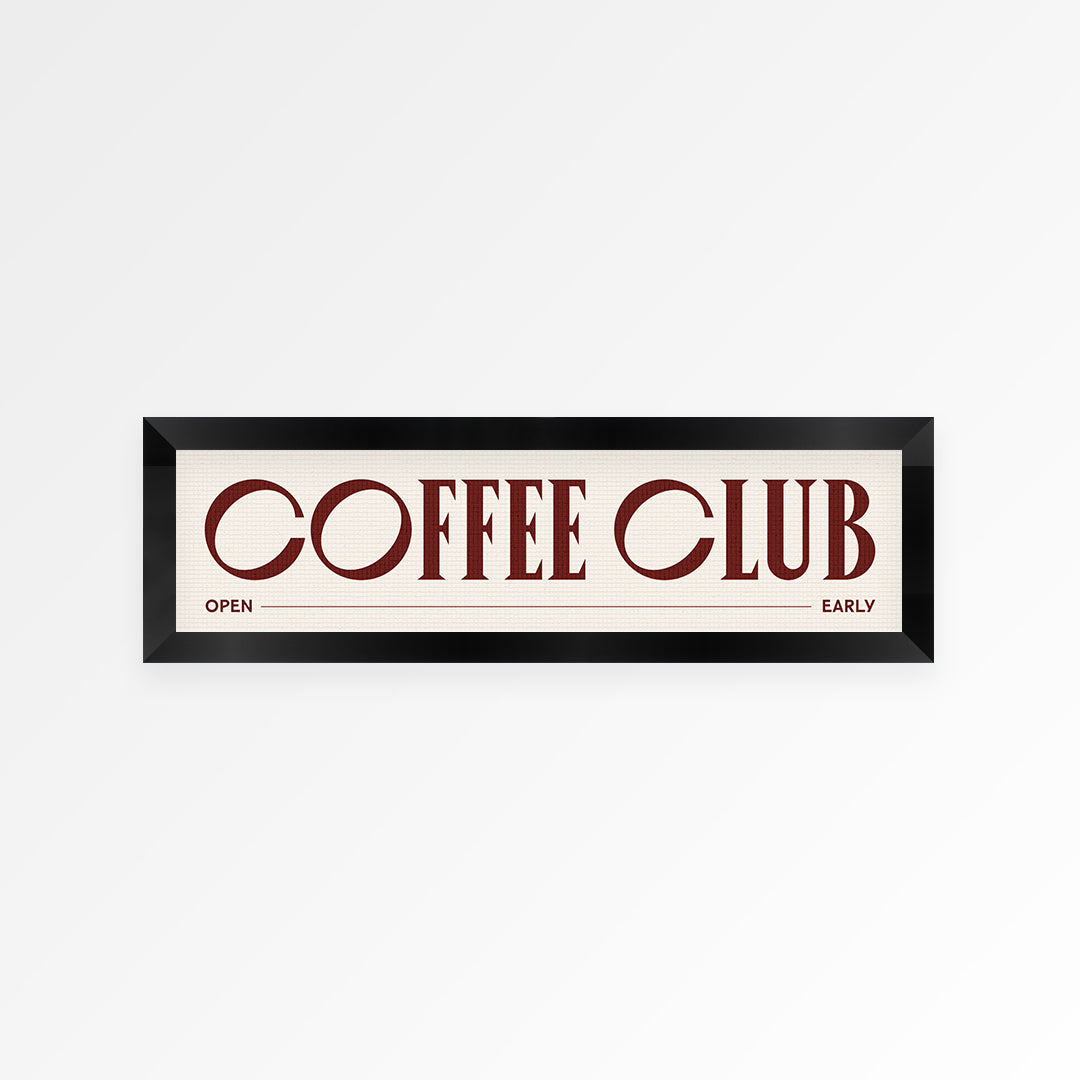 Coffee Club Panoramic Framed Print
