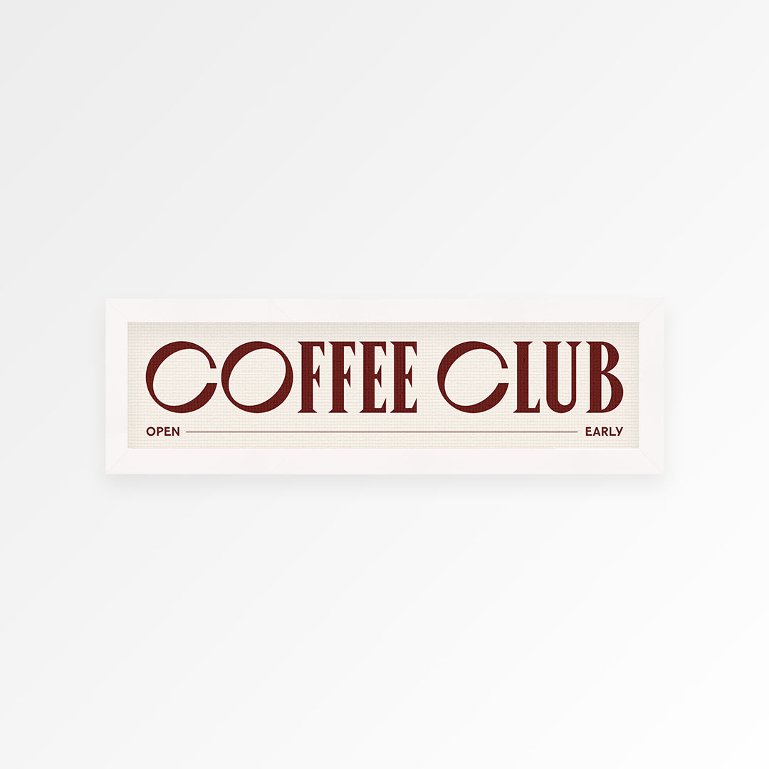 Coffee Club Panoramic Framed Print