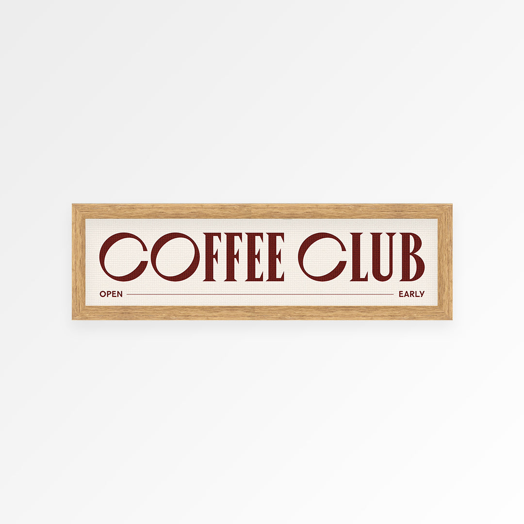 Coffee Club Panoramic Framed Print
