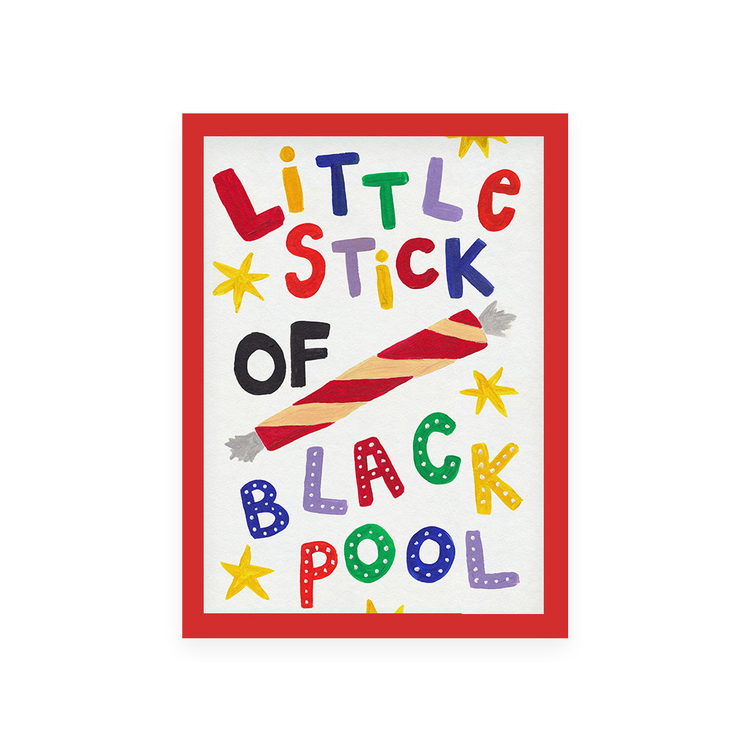 Blackpool Rock Hand Painted Art Print