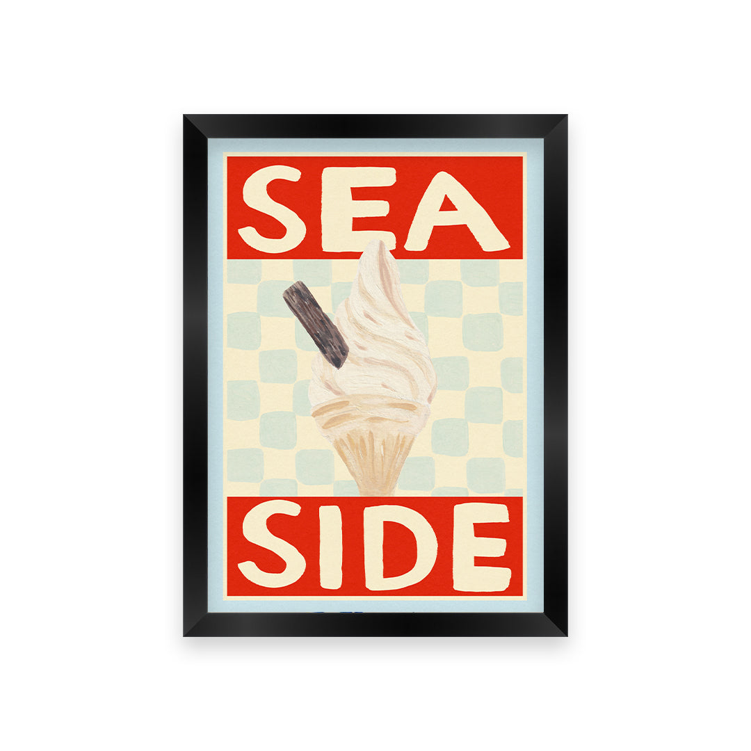 Seaside Ice Cream Hand Painted Print