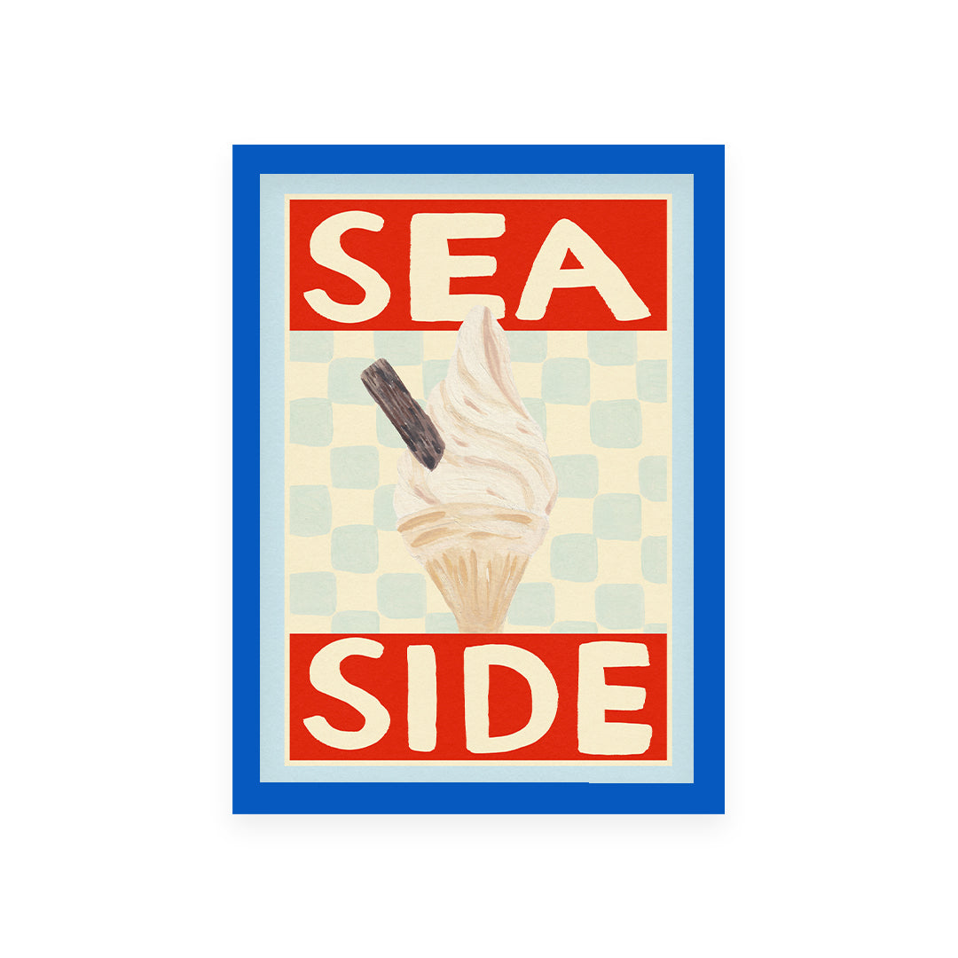 Seaside Ice Cream Hand Painted Print